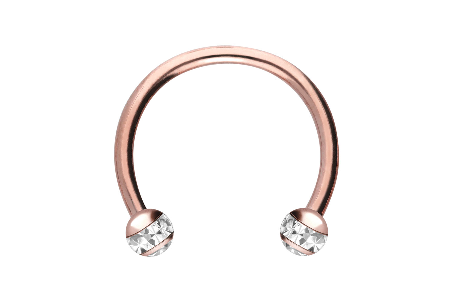 Chirurgenstahl Hufeisenring Piercing EPOXY-RING-KUGELN + KRISTALLE